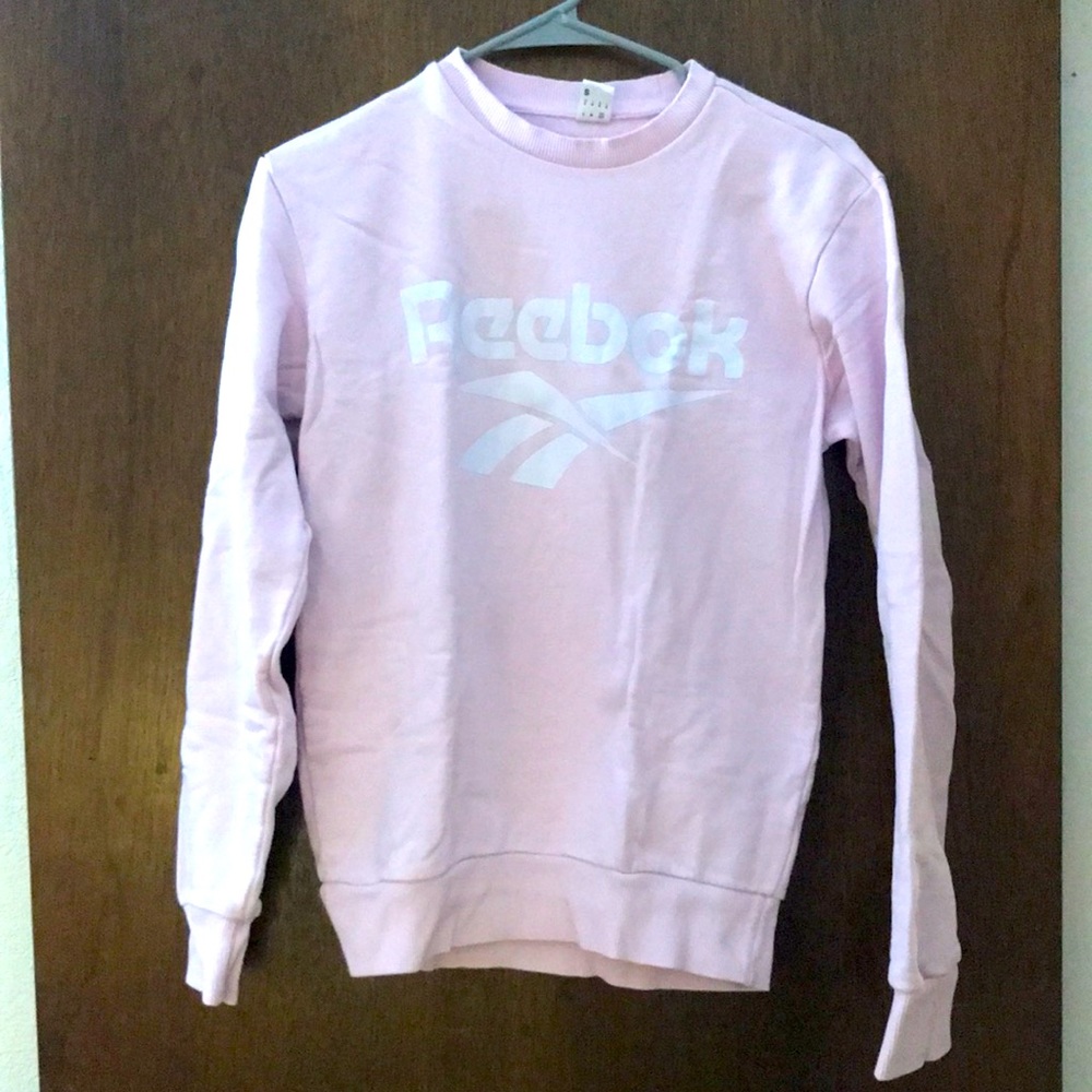 Blush pink Reebok crew neck sweater